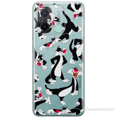 ERT GROUP mobiltelefonfodral för Xiaomi REDMI 12C/ 11A originalt och officiellt licensierat Looney Tunes mönster Sylvester 006 anpassad till formen på mobiltelefonen, gedeeltelijk transparant 5905511852320