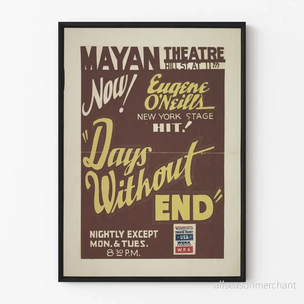 Vintageposter för teatern « Days Without End » av Eugene O'Neill