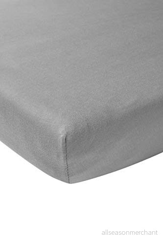 Meyco Baby Uni underlakan för madrass till lekhage (underlakan med mjuk jerseykvalitet, tillverkat av 100% bomull, perfekt passform tack vare resår runt om, andas, mått: 75 x 95 cm), grå 4054703566048