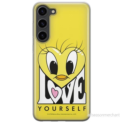 ERT GROUP mobiltelefonfodral för Samsung S23 originalt och officiellt licensierat Looney Tunes mönster Tweety 015 optimalt anpassad till formen på mobiltelefonen, fodral tillverkad av TPU plast 5905795097752