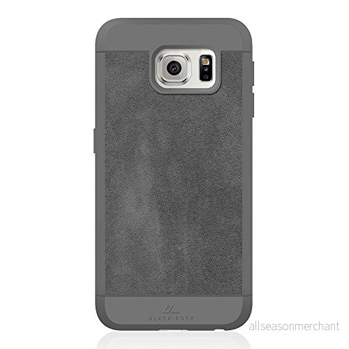 Black Rock Äkta lädermaterial skyddsfodral för Samsung Galaxy S6 mocka grå 4260237639305