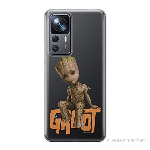 ERT GROUP mobiltelefonfodral för Xiaomi 12T/12T pro/K50 Ultra originalt och officiellt licensierat Marvel mönster Groot 005 optimalt anpassad till formen på mobiltelefonen, gedeeltelijk transparant 5905511583507