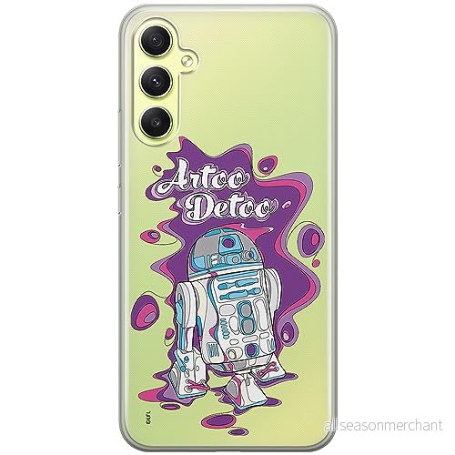 ERT GROUP mobiltelefonfodral för Samsung A34 5G originalt och officiellt licensierat Star Wars mönster R2D2 002 optimalt anpassad till formen på mobiltelefonen, gedeeltelijk transparant 5905511779917