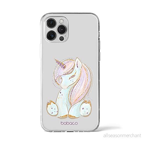 ERT GROUP mobiltelefonfodral för Apple Iphone 12 PRO MAX originalt och officiellt licensierat Babaco mönster Unicorn 002 Vit optimalt anpassad till formen på mobiltelefonen, gedeeltelijk transparant 5904805411564