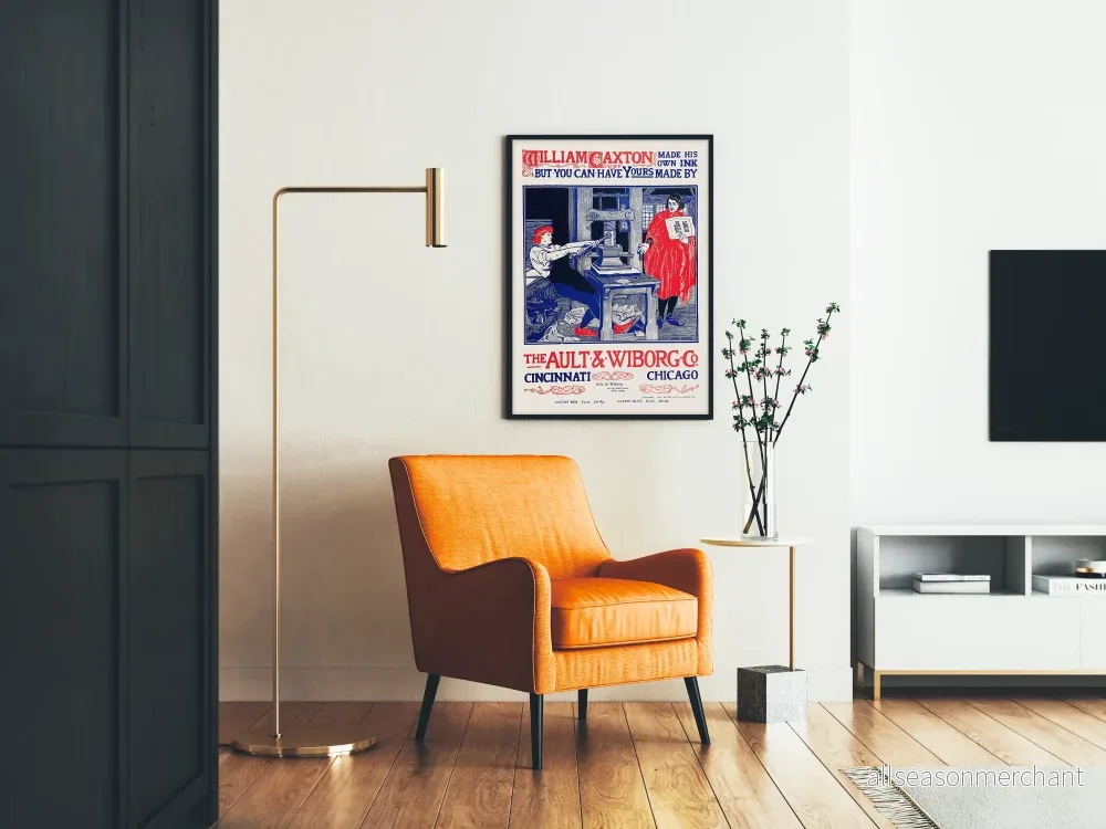 Vintage reklamposter Ault & Wiborg - Retro typografisk väggdekoration - Bild 2
