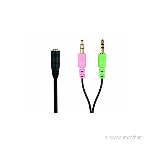 conecto jack headset adapter, 3,5 mm, 4 stiftskoppling till 2 x 3 stiftskontakt, 0,20 m 4250684929784