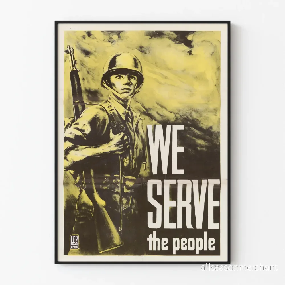 Vintagemilitär poster Vi tjänar folket