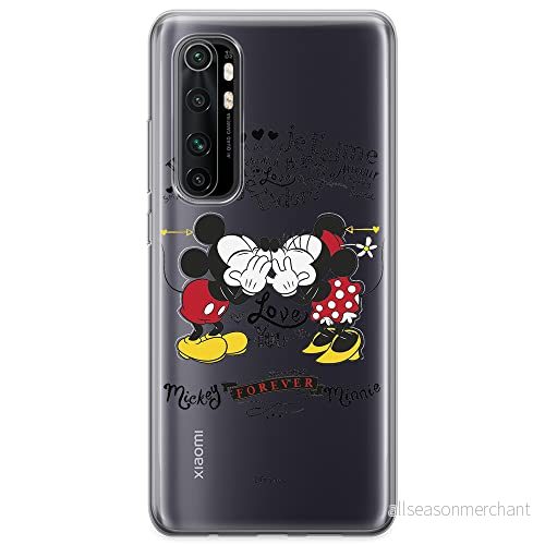 ERT GROUP mobiltelefonfodral för Xiaomi MI NOTE 10 Lite originalt och officiellt licensierat Disney mönster Mickey & Minnie 005 anpassad till formen på mobiltelefonen, gedeeltelijk transparant 5904805591419