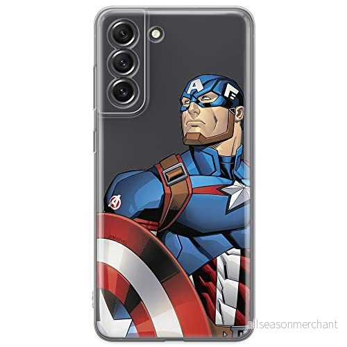 ERT GROUP mobiltelefonfodral för Samsung S21 FE originalt och officiellt licensierat Marvel mönster Captain America 011 optimalt anpassad till formen på mobiltelefonen, gedeeltelijk transparant 5903932986686
