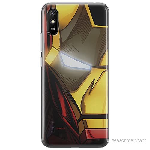 ERT GROUP mobiltelefonfodral för Xiaomi REDMI 9A originalt och officiellt licensierat Marvel mönster Iron Man 021 Vit optimalt anpassad till formen på mobiltelefonen, fodral tillverkad av TPU plast 5903932005240
