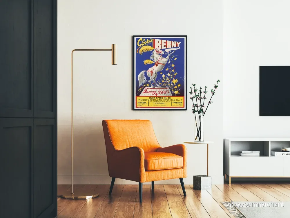 Berny cirkusaffisch säsong 1967 – vintage poster för väggdekoration - Bild 2