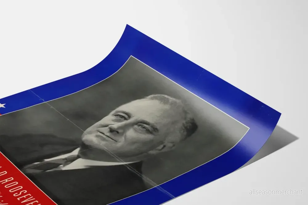 Vintageposter av Franklin D. Roosevelt, USA:s president, väggdekoration - Bild 3