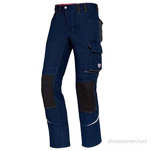 BP Comfort Plus 1803-720-110 arbetsbyxor elastiskt band på baksidan midjeveck normal passform storlek: 46 s färg: nattblå/antracit 4055301147202