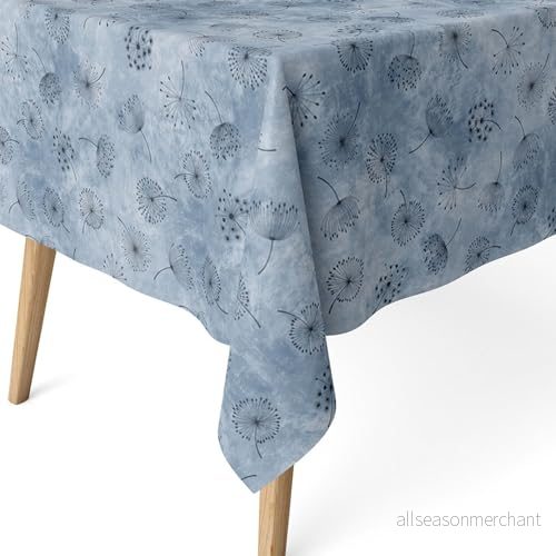 ECOMMERC3 fläckbeständig bordsduk för rektangulärt bord storlek 200 x 140 cm extra mjuk och vattentät färg blå 8435767366397