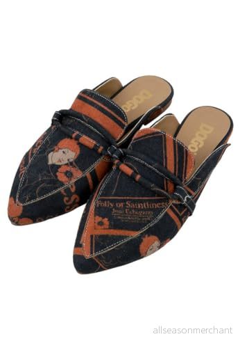 DOGO Kvinnors veganläder svarta tofflor Folly or Saintliness Pattern, Material: Polyester, 41 EU 8680544270651