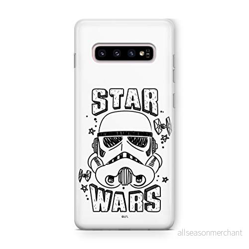 ERT GROUP mobiltelefonfodral för Samsung S10 PLUS originalt och officiellt licensierat Star Wars mönster Stormtrooper 013 Vit anpassad till formen på mobiltelefonen, fodral tillverkad av TPU plast 5903537273051