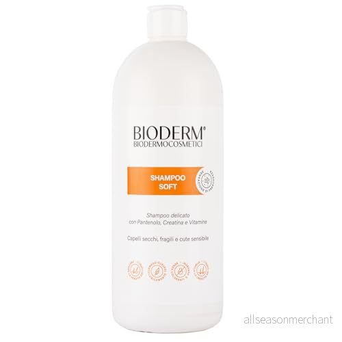 Bioderm Shampoo Soft Sensitive Scalp Anti mjäll, Seborrheisk dermatit och kliande Hårbotten fuktkräm för daglig användning Fri från paraben grymhet 1000 ml 8004367039668