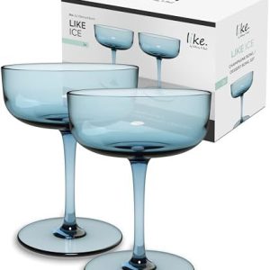Villeroy & Boch Like Ice champagneglas/dessertglas 2 pack, isblått färgat glas, volym 100 ml 4003686429499