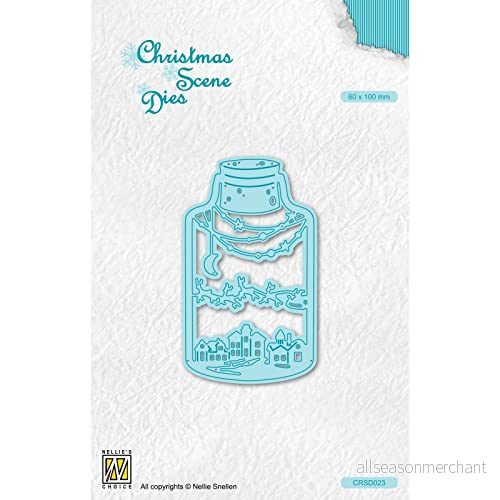Nellie's Choice Shape Die Stansmall Landskap Vinterscen i Flaska Cutting och Skärschablon på 6 x 10 cm för Korttillverkning, Pyssel, Scrapbooking Hantverk Lämplig Stansmaskiner 8720512092028