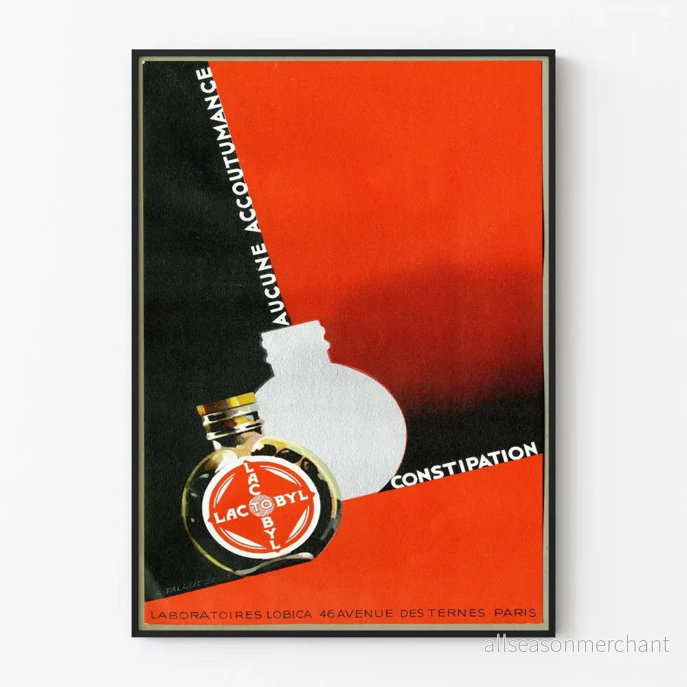 Vintage reklamposter för Lactobyl mot förstoppning