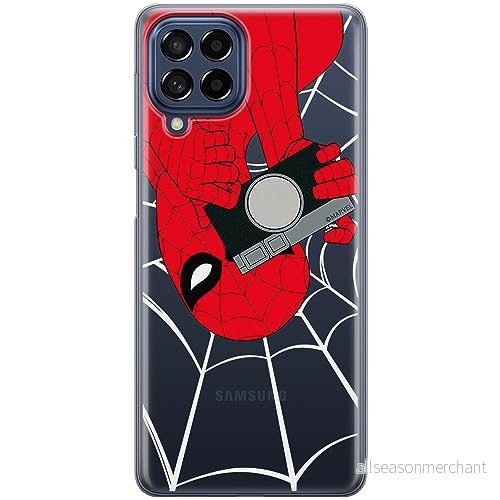 ERT GROUP mobiltelefonfodral för Samsung M33 5G originalt och officiellt licensierat Marvel mönster Spider Man 027 optimalt anpassad till formen på mobiltelefonen, gedeeltelijk transparant 5905795004040