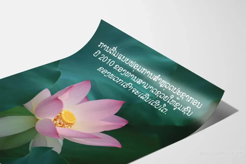 Informationsposter för Laos 2010 med lotusblommor - Bild 3