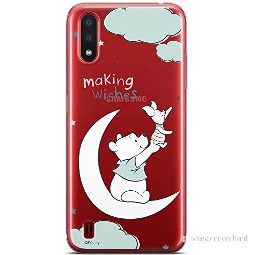 ERT GROUP mobiltelefonfodral för Samsung A01 originalt och officiellt licensierat Disney mönster Winnie the Pooh and friends 040 anpassad till formen på mobiltelefonen, gedeeltelijk transparant 5903537771687