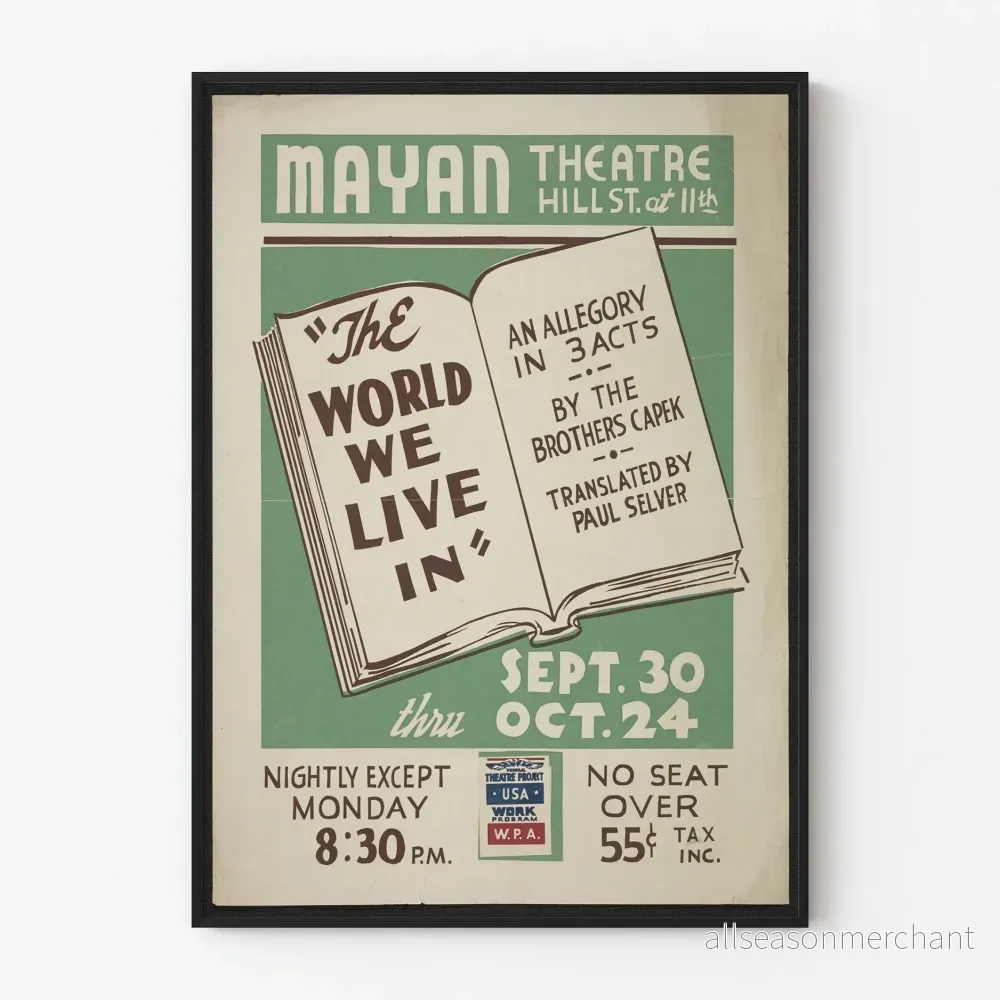 Vintage teaterposter 'The World We Live In' - Retro väggdekoration