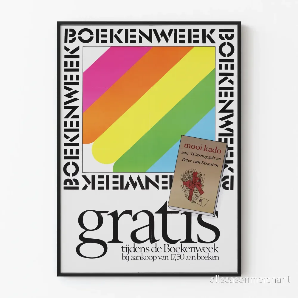 Vintage färgglad väggdekorationsposter för Bokveckan