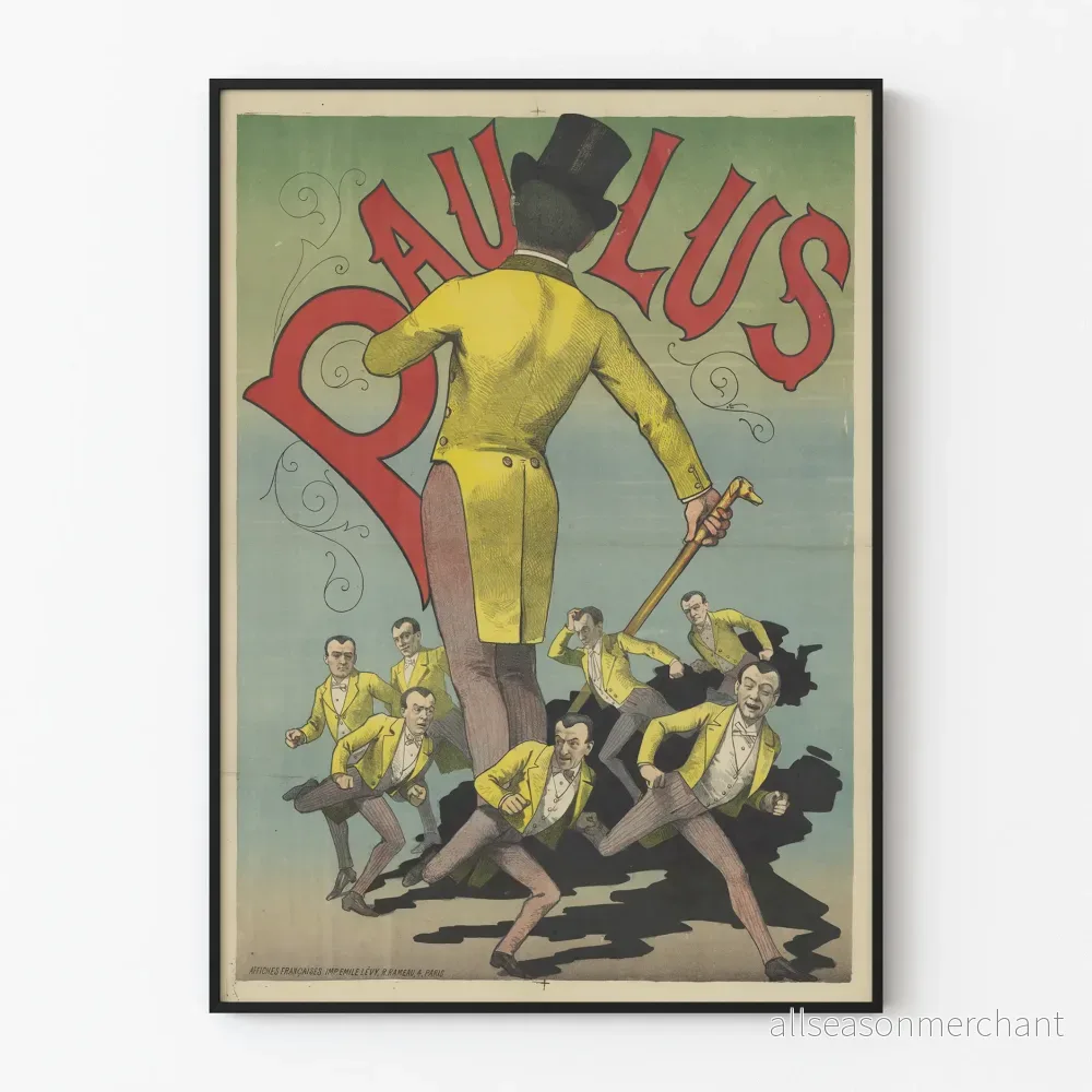Vintageposter av Paulus dansare i gul kostym
