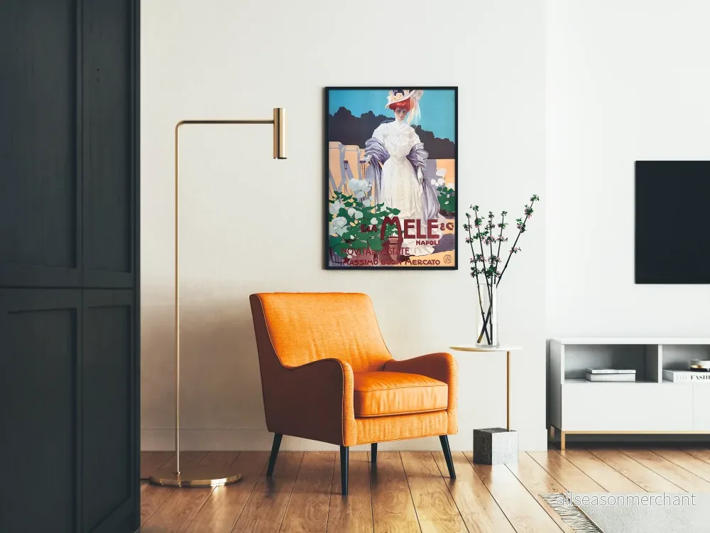 Elegant vintageposter med kvinna i vitt - Retro väggdekoration Artem Legrand - Bild 2
