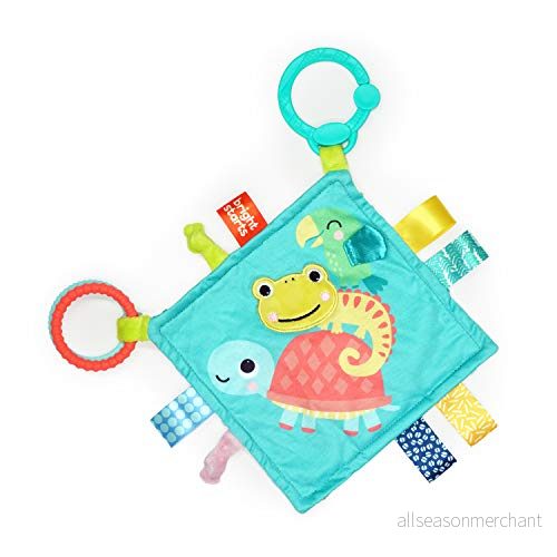 Bright Starts, Taggies Fuzzy Feelies gosedjur, krokar på barnvagnar eller solstolar, etiketter med multisensoriska 74451126190