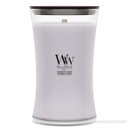 WoodWick Scented candle with wooden lid Lavender & Cedar 5038581103068