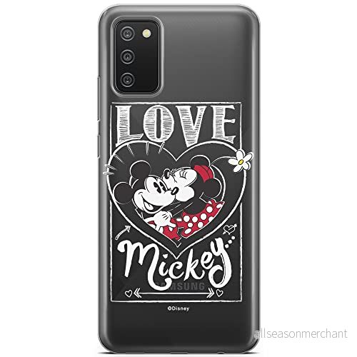 ERT GROUP mobiltelefonfodral för Samsung A02S originalt och officiellt licensierat Disney mönster Mickey & Minnie 002 optimalt anpassad till formen på mobiltelefonen, gedeeltelijk transparant 5903040225080