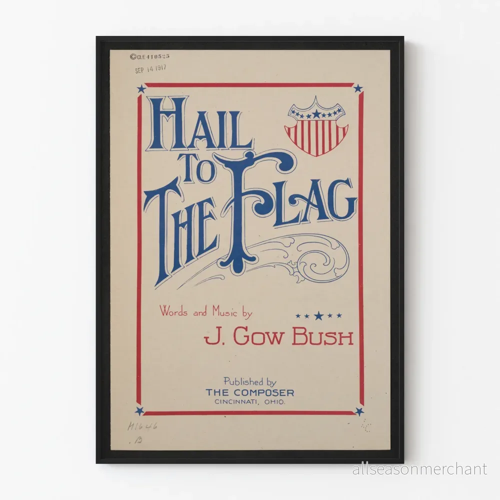 Vintage patriotisk amerikansk poster Hail to the Flag