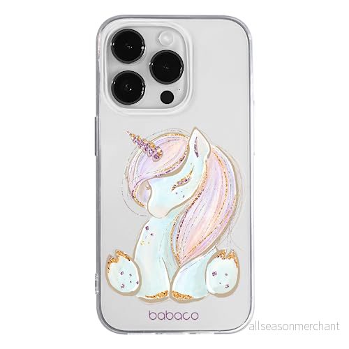 ERT GROUP mobiltelefonfodral för Apple Iphone 14 PRO MAX originalt och officiellt licensierat Babaco mönster Unicorn 002 optimalt anpassad till formen på mobiltelefonen, gedeeltelijk transparant 5905131937964