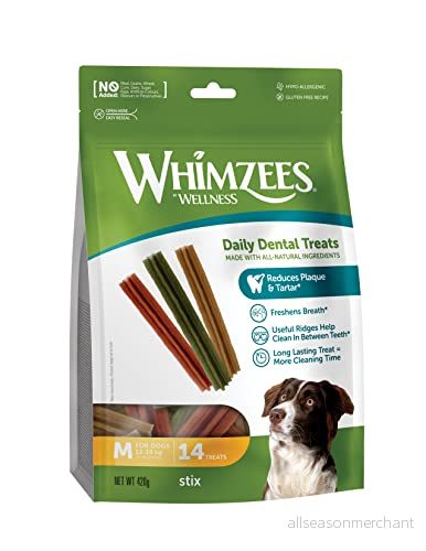 Whimzees Stix M, 14 stk, 420 g MP (6 pk/ps) 8718627752524