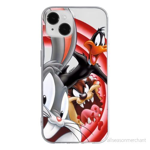 ERT GROUP mobiltelefonfodral för Apple Iphone 14 PLUS originalt och officiellt licensierat Looney Tunes mönster 006 anpassad till formen på mobiltelefonen, gedeeltelijk transparant 5905131908391