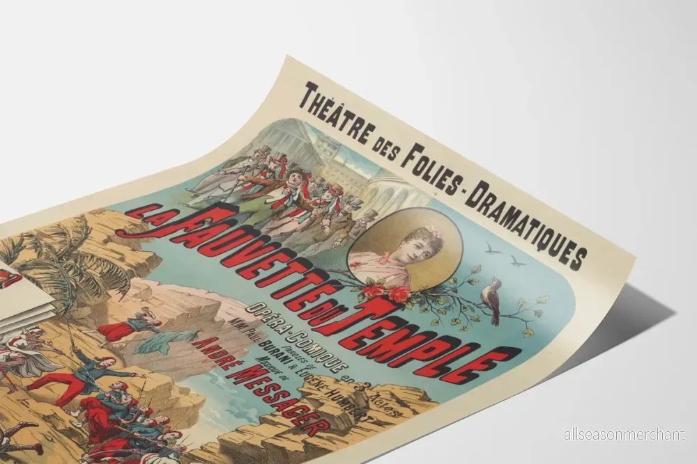Vintageposter La Fauvette du Temple Teatern för Folies-Dramatiques - Bild 3