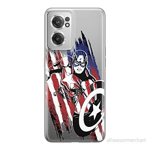 ERT GROUP mobiltelefonfodral för Oneplus NORD CE 2 originalt och officiellt licensierat Marvel mönster Captain America 016 optimalt anpassad till formen på mobiltelefonen, gedeeltelijk transparant 5905511299200