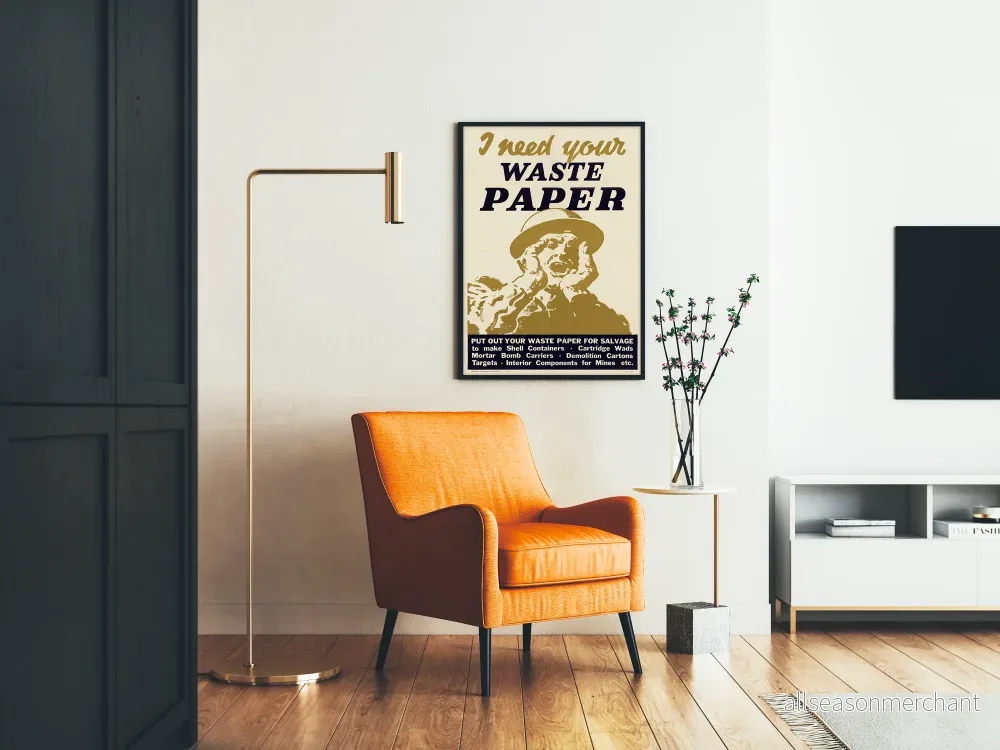 Vintage affisch som uppmuntrar till återvinning av papper - Bild 2