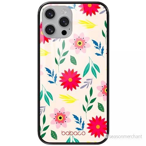 ERT GROUP mobiltelefonfodral för Apple Iphone 13 PRO MAX originalt och officiellt licensierat Babaco mönster Flowers 010 tillverkad av härdat glas, skyddsfodral 5904805866036
