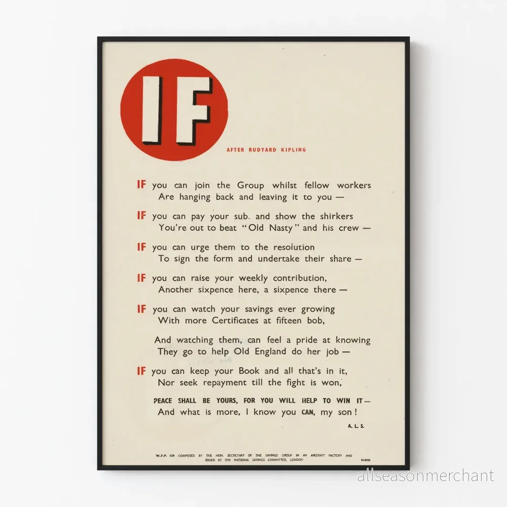 Dekorativ poster 'IF' efter Rudyard Kipling
