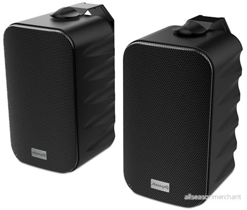 Audibax Delta 42 BT svart par Bluetooth högtalare aktiva med hög prestanda för väggen kompatibel högt frekvensomfång (90Hz 20 kHz) surroundljud 7427254438633