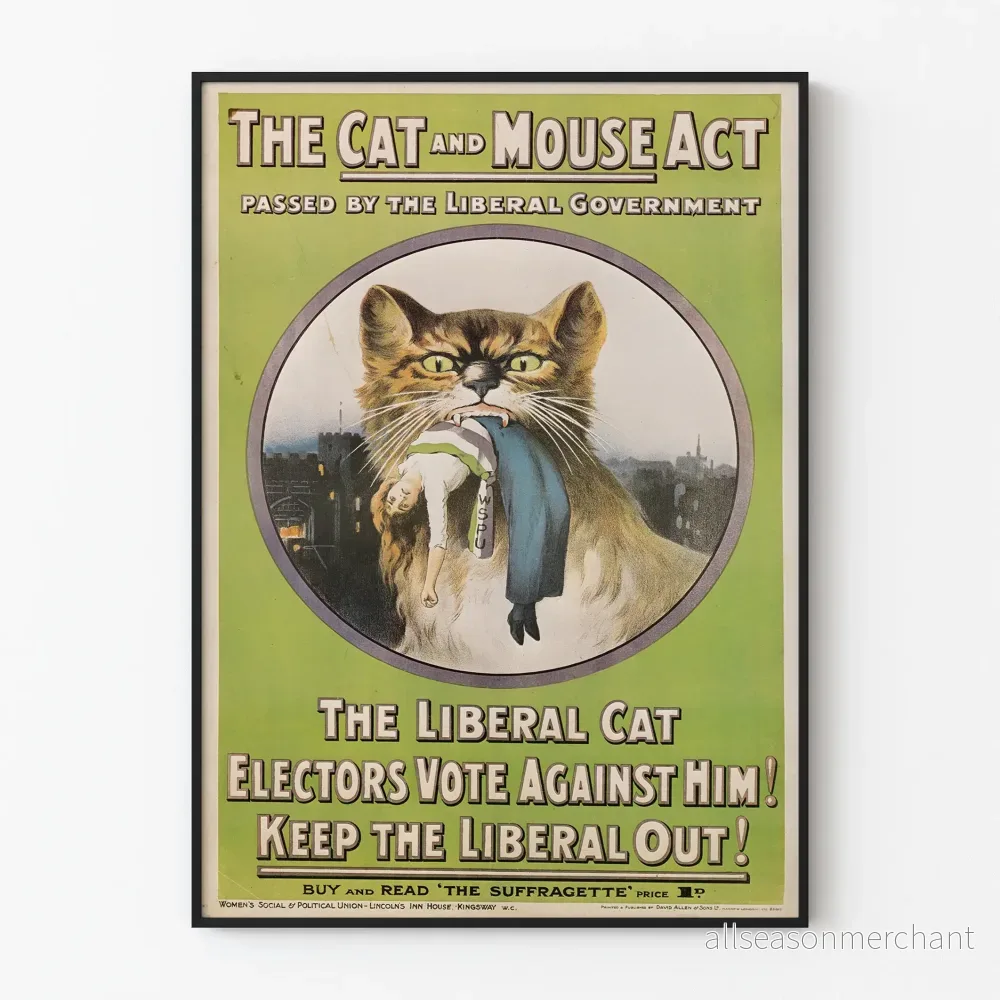 Väggposter The Cat and Mouse Act – Historisk inredning Suffragette