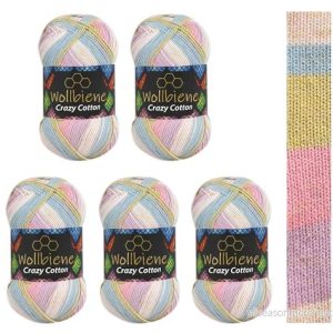 5 x 100 g ullbi galen bomull batik 500 gram med färggradient 55% flerfärgad stickad ull virkad året runt (6060 lila rosa grön) 725844418674 5 x 100 g ullbi galen bomull batik 500 gram med färggradient 55% flerfärgad stickad ull virkad året runt (6060 lila rosa grön) 725844418674