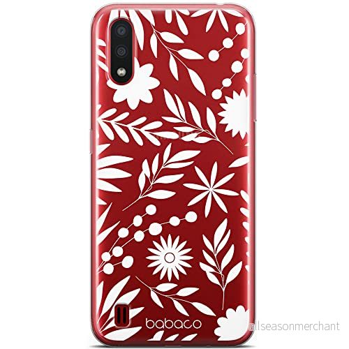 ERT GROUP mobiltelefonfodral för Samsung A01 originalt och officiellt licensierat Babaco mönster Flowers 023 Vit optimalt anpassad till formen på mobiltelefonen, gedeeltelijk transparant 5904805805400