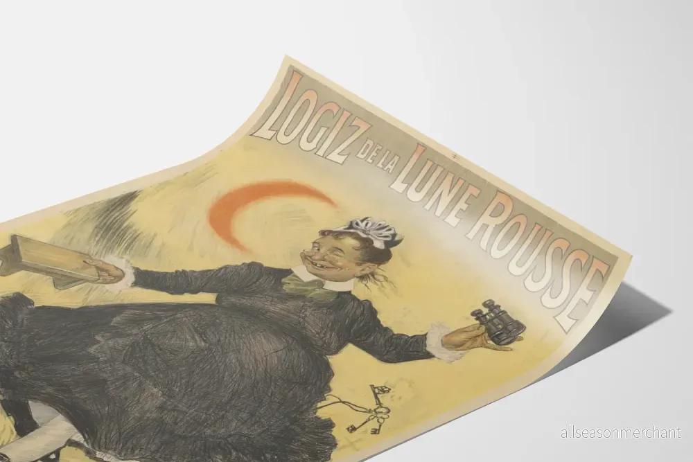 Vintageposter Logiz av den Rödbruna Månen väggdekoration - Bild 3