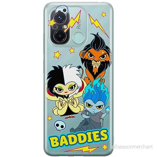 ERT GROUP mobiltelefonfodral för Xiaomi REDMI 12C/ 11A originalt och officiellt licensierat Disney mönster Villains 004 anpassad till formen på mobiltelefonen, gedeeltelijk transparant 5905511855796