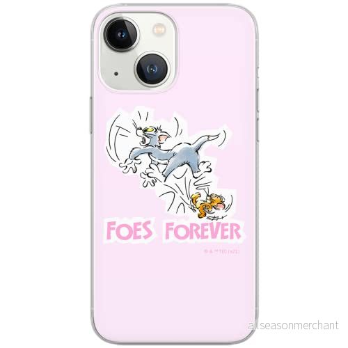 ERT GROUP mobiltelefonfodral för Iphone 13 MINI originalt och officiellt licensierat Tom and Jerry mönster 010 Vit optimalt anpassad, fodral tillverkad av TPU plast 5904805268281